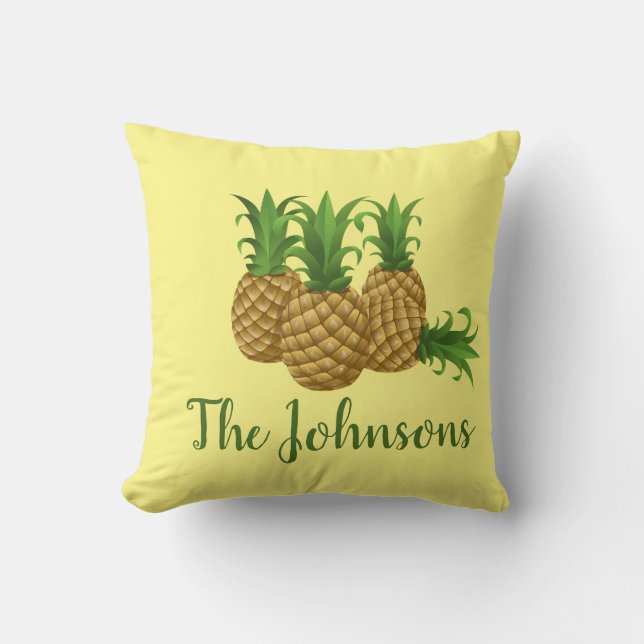 Tropiskt ananas Gult Anpassningsbar för hemmet Dek Kudde (Framsida)