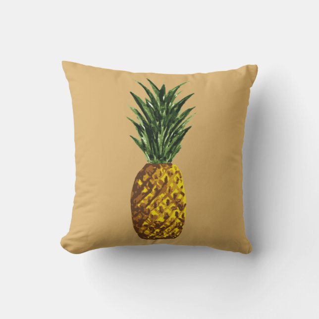Tropiskt ananas Gult Guld Kudde (Framsida)
