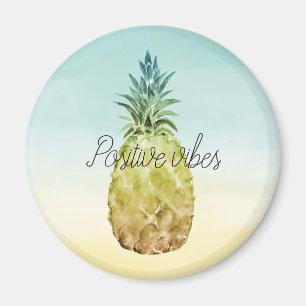 Tropiskt ananas Gult Mint Ombre personlig Magnet