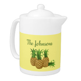 Tropiskt ananas Gult Tea Pot Anpassningsbar