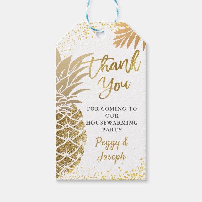 Tropiskt ananas Hushållsuppvärmning Party Tack Gi Presentetikett (Framsidan)