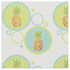 Tropiskt ananas i glitter med 60-årscykel Mönster Tyg