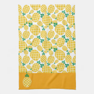 Tropiskt ananas Illustration Mönster Kökshandduk