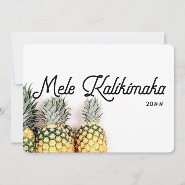 Tropiskt ananas Mele Kalikimaka julkort (Framsida)