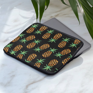 Tropiskt ananas Mönster Black Laptop Sleeve