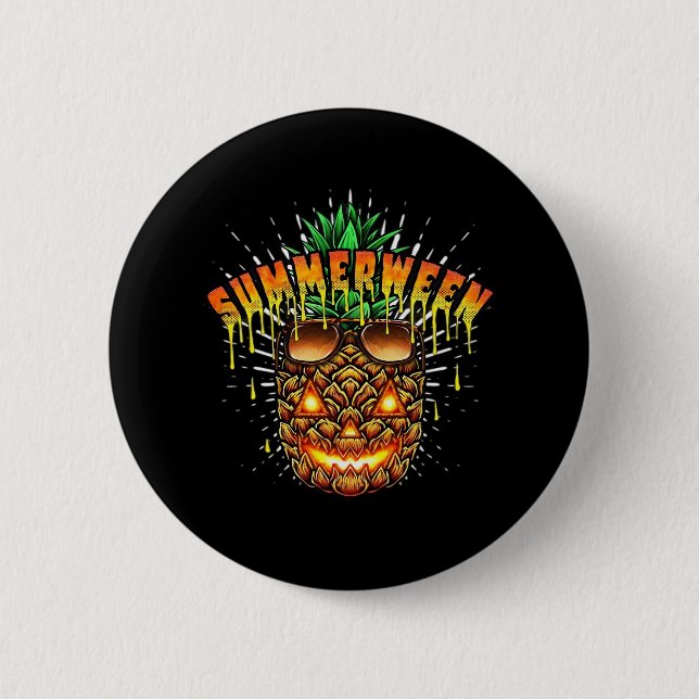 Tropiskt ananas monster Halloween Classic Knapp (Framsida)