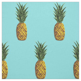 Tropiskt ananas-Mönster-turkos Tyg