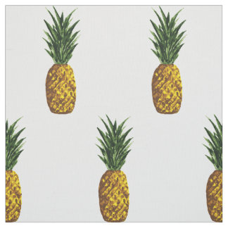 Tropiskt ananas Mönster White Tyg