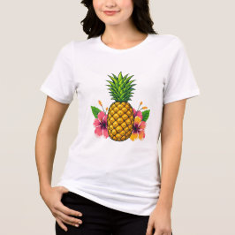 Tropiskt ananas och Hibiscus T-Shirt