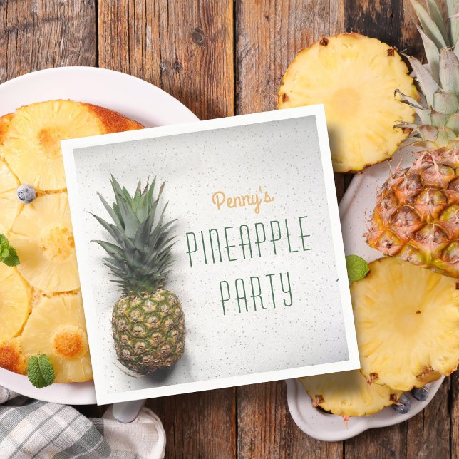 Tropiskt ananas Party Pappra blöjor Pappersservett (Pineapple Party? Add your name to these cute paper napkins!)