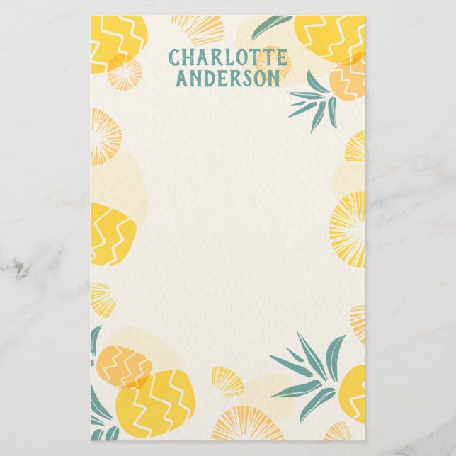 Tropiskt Ananas Personlig Brevpapper (Framsida)