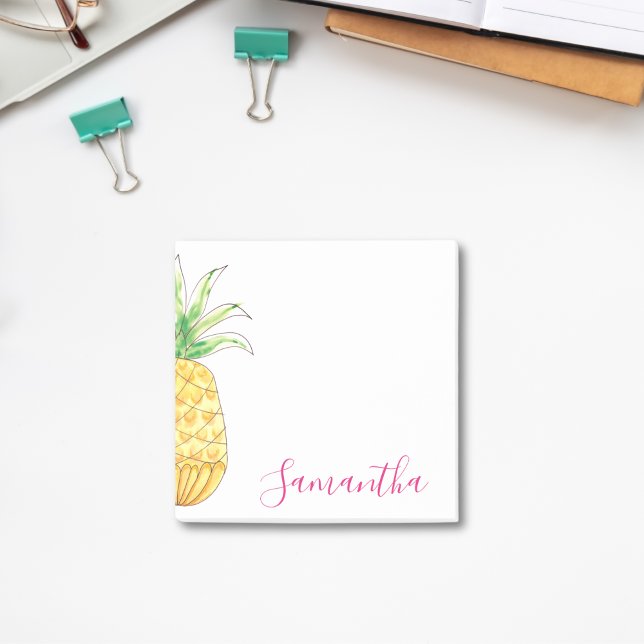 Tropiskt ananas Personlig för vattenfärg Post-it Block (Skapare uppladdad)