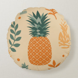 Tropiskt ananas rund kudde