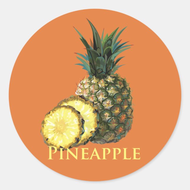 Tropiskt ananas runt klistermärke (Framsida)