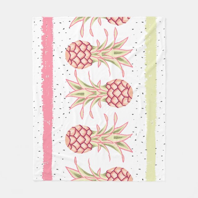 Tropiskt ananas Sömlös sommarutskrift Fleecefilt (Framsidan)