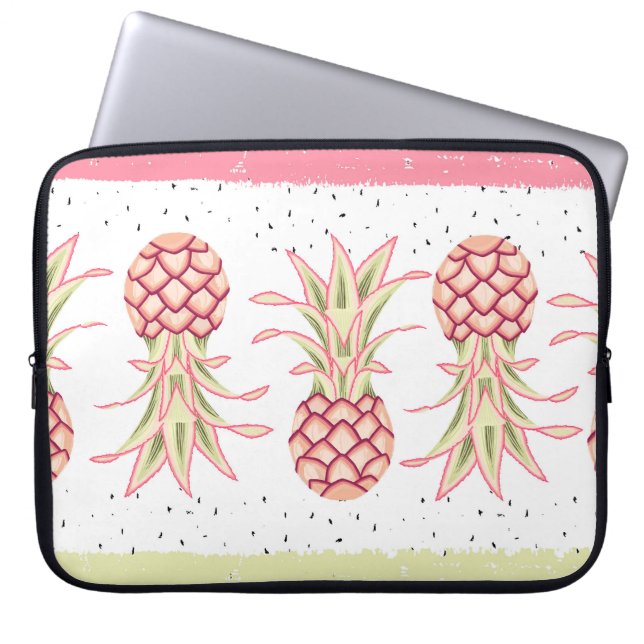 Tropiskt ananas Sömlös sommarutskrift Laptop Fodral (Framsidan)