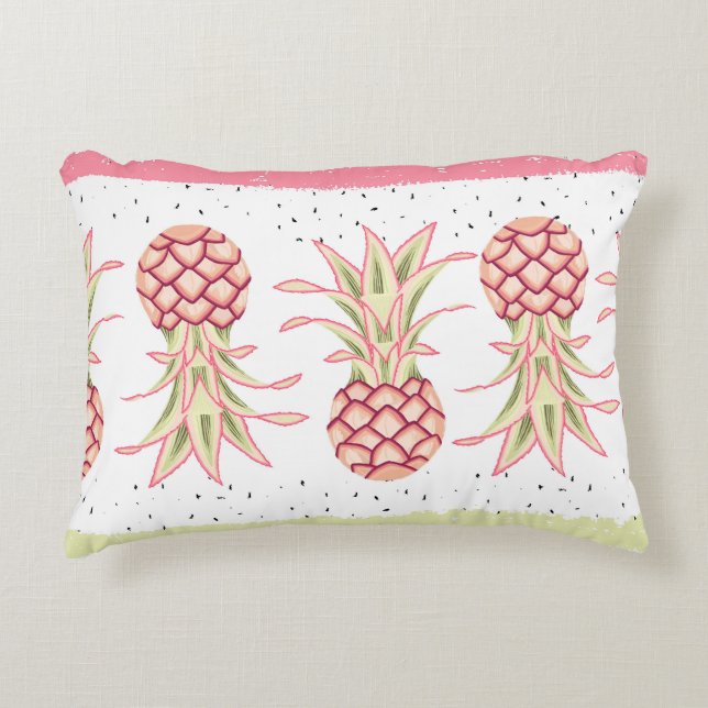 Tropiskt ananas Sömlös sommarutskrift Prydnadskudde (Framsidan)