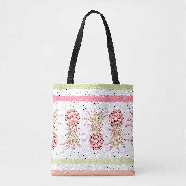 Tropiskt ananas Sömlös sommarutskrift Tygkasse (Framsida)