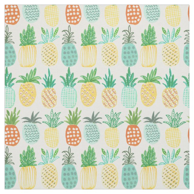 Tropiskt ananas | Sommar | Struktur Tyg (Provkarta)