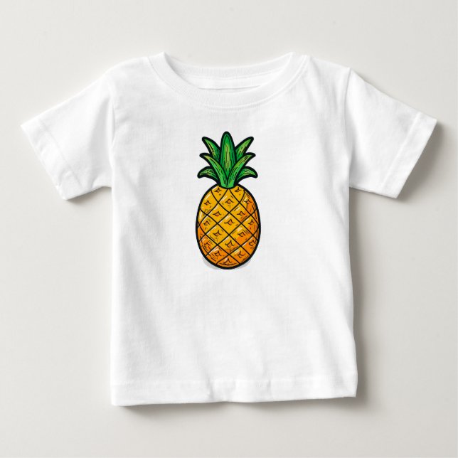 Tropiskt ananas: Sommarblomma T Shirt (Framsida)
