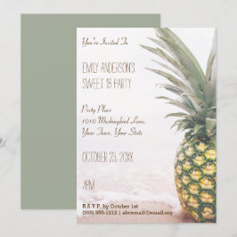 Tropiskt ananas Sommarrunt Svep 16 födelsedag Inbjudningar