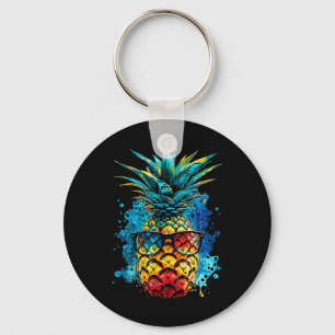 Tropiskt ananas Sungles Colorful Summer Beacher Nyckelring