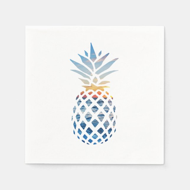 Tropiskt ananas-tema födelsedagsfest pappersservett (Framsidan)