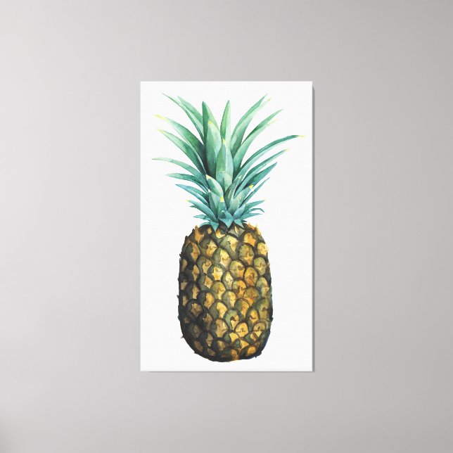 Tropiskt ananas vattenfärg canvastryck (Framsida)