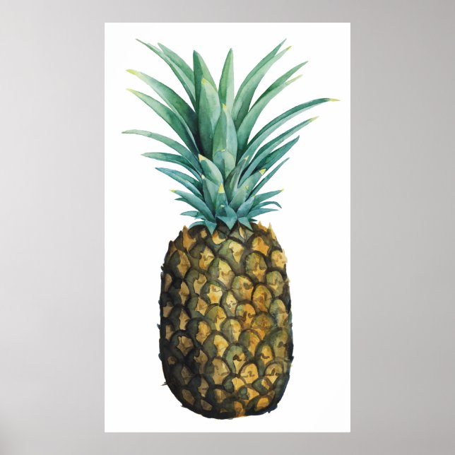 Tropiskt ananas vattenfärg poster (Framsidan)