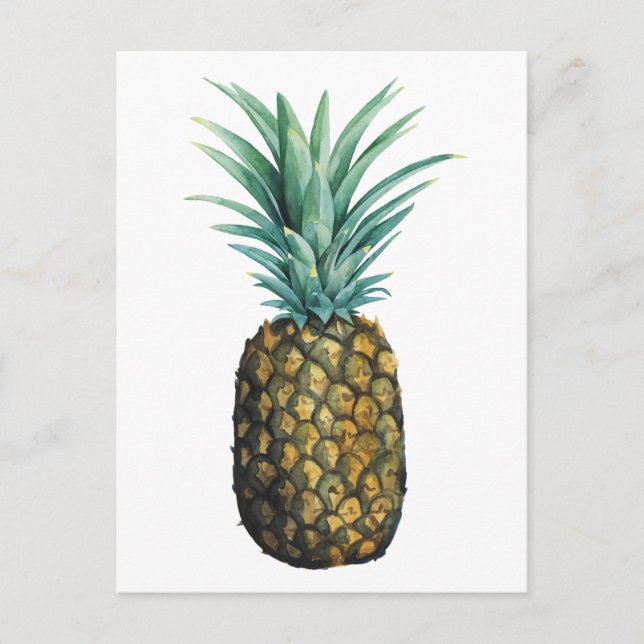 Tropiskt ananas vattenfärg vykort (Framsida)