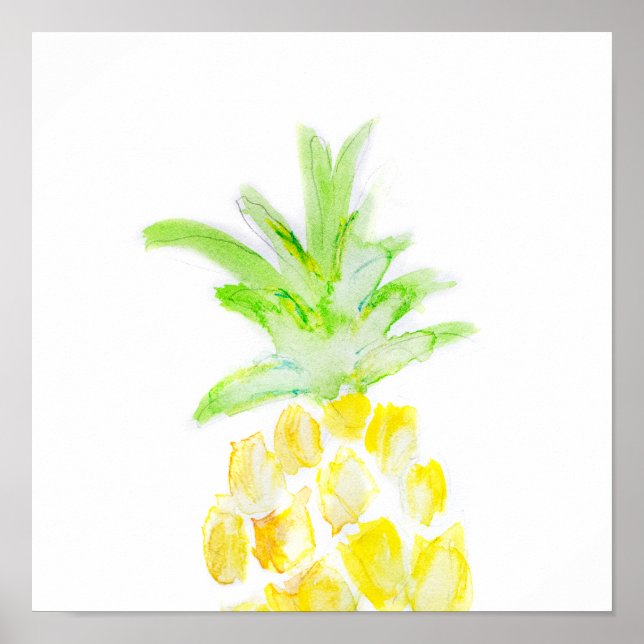 Tropiskt ananas Vattenfärgmålning Poster (Framsidan)