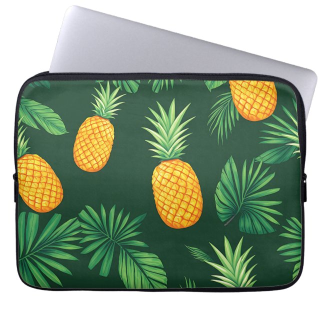Tropiskt ananasbladsmönster laptop fodral (Framsidan)
