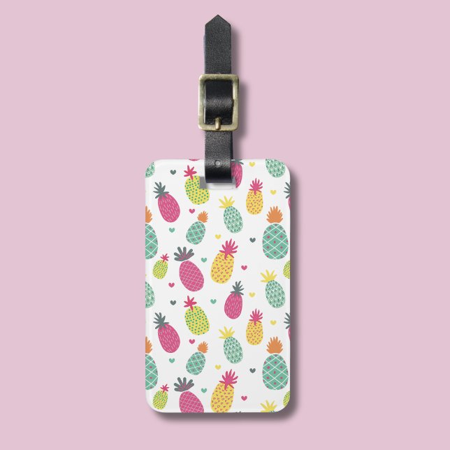 Tropiskt Ananasmönster Bagagebricka (Pineapple pattern luggage tag)