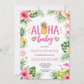Tropiskt ananasparadis - Baby Shower Inbjudningar