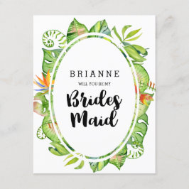 Tropiskt andetag i Löv kommer du att bli min Bride Inbjudningar