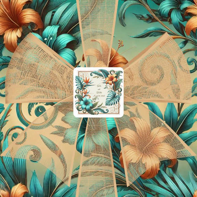 Tropiskt arv fyrkantigt klistermärke (Skapare uppladdad)