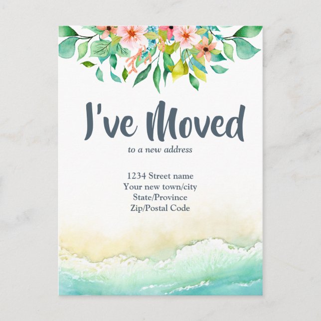 Tropiskt att jag har Flyttat byte av Adress Vykort (Framsida)