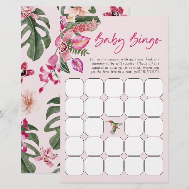 Tropiskt Baby Bingo-spel (Fram/baksida)