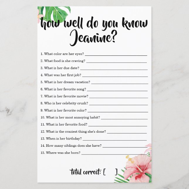 Tropiskt babyskor Hur bra vet du Mamma? (Framsida)