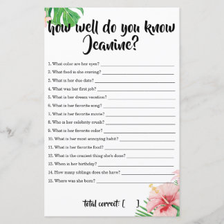 Tropiskt babyskor Hur bra vet du Mamma?