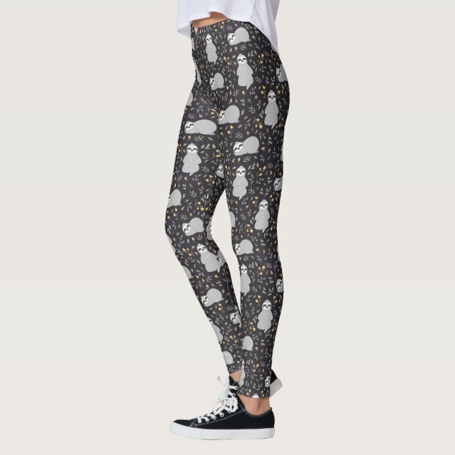 Tropiskt babySlothmönster Leggings (Vänster)