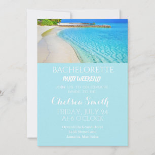 Tropiskt Bachelorette Beach Party med kontinentalt Inbjudningar