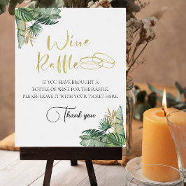 Tropiskt Bachelorette Vin Raffle Bord-tecken Poster