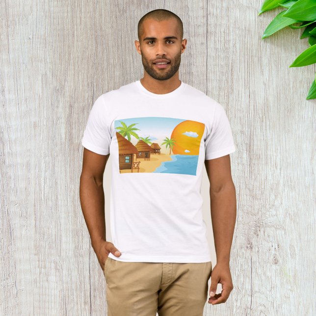 Tropiskt bågsolnedgång med tunna huts t shirt (Skapare uppladdad)