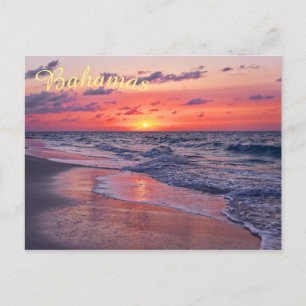 Tropiskt Bahamas Sunset Paradise Beach Vykort
