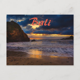 Tropiskt Bali Golden Sunset Sea Beach Escape Vykort