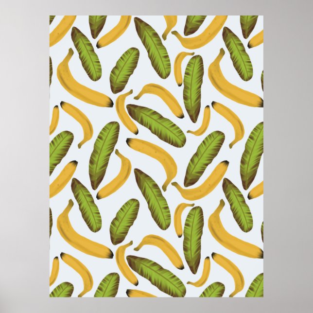 Tropiskt bananbladsmönster  poster (Framsidan)
