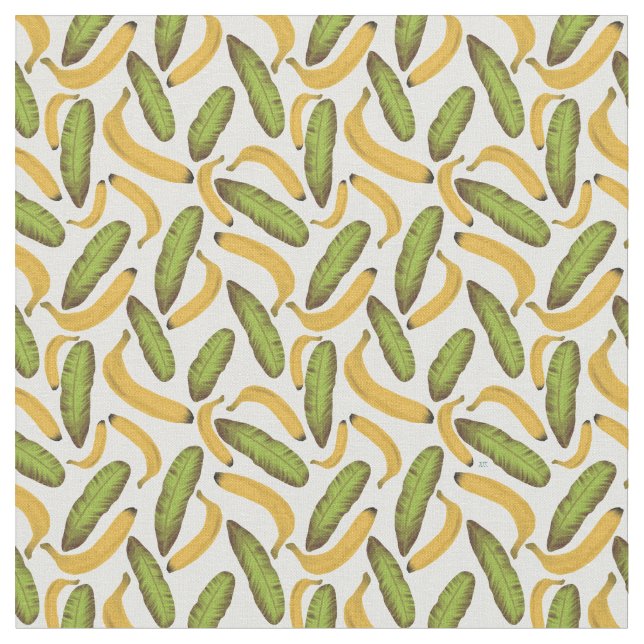 Tropiskt bananbladsmönster tyg (Närbild)