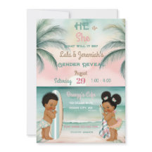 Tropiskt Beach Baby Gender Reveal  Sage