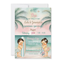 Tropiskt Beach Baby Gender Reveal  Sage